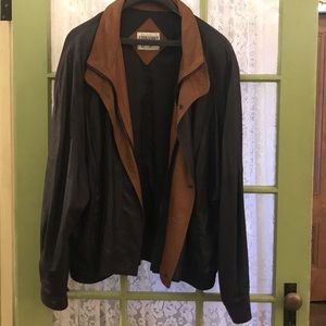 Remy Double-Collar Leather Bomber Jacket